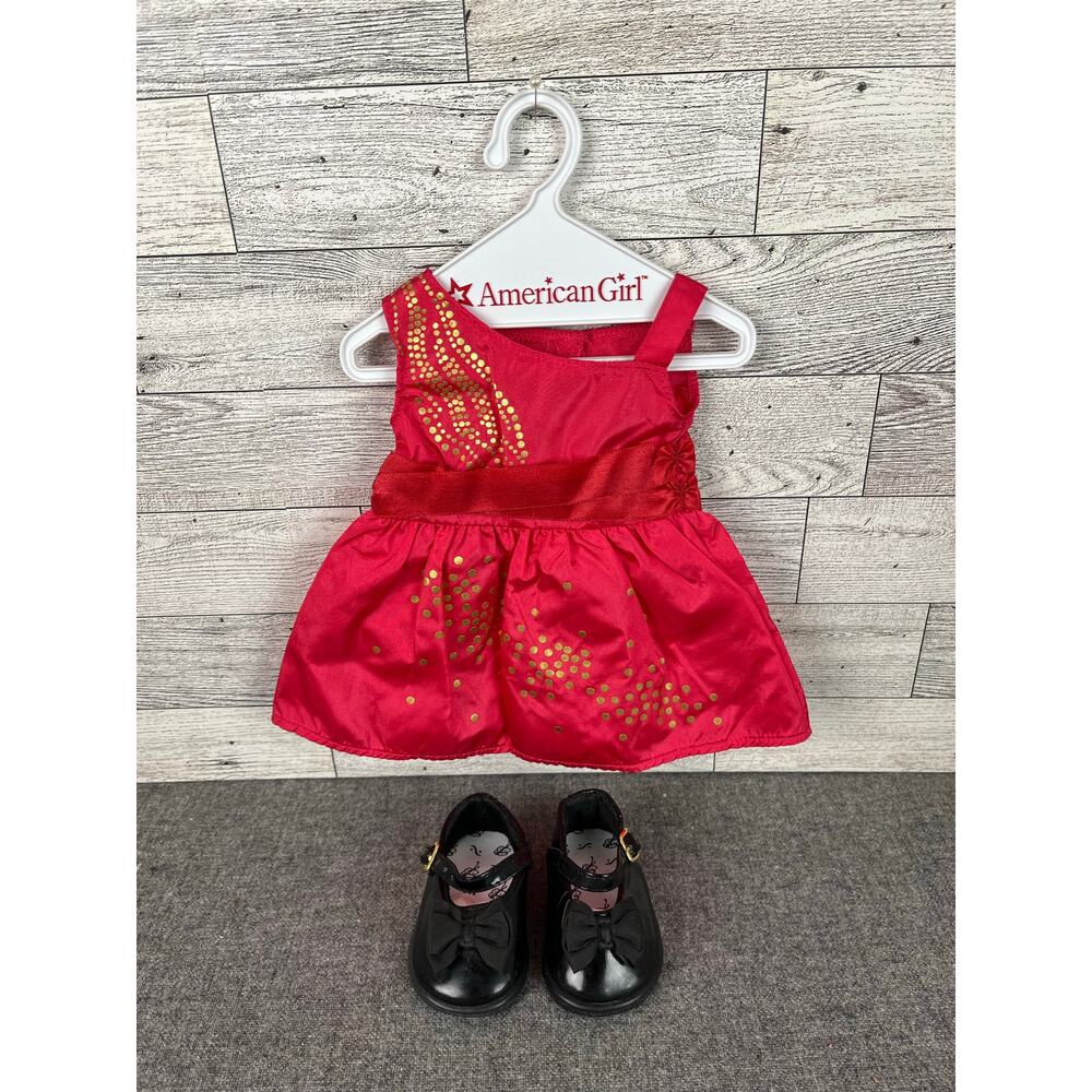 AMERICAN GIRL Saige Red Sparkle Dress with Shoes 2013